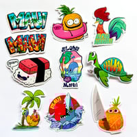 Image 3 of Big Island Shark Attack Waterproof Stickers