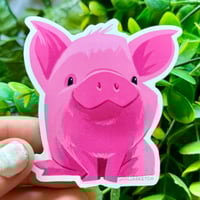 Image 1 of Cute Pink Pig Waterproof Stickers