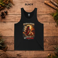 Image 3 of Faith Over Fear Tank Top — 'These Are My Weapons' Christian Graphic Tank