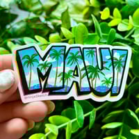 Image 1 of Maui is Full of Palm Trees Waterproof Stickers