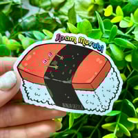 Image 1 of Cozy Spam Musubi Waterproof Stickers