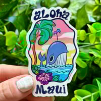 Image 1 of Aloha Maui Whale Waterproof Sticker