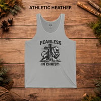 Image 6 of Fearless in Christ Tank Top — Christian Lion Cross Faith Tank