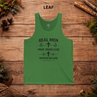 Image 4 of Real Men Pray Trust Lead Tank Top — Christian Faith-Based Men’s Tank