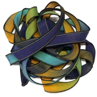Image 4 of 1PC. GALAXY 42" Hand Dyed Finished Edge Silk Wrist Wrap Bracelet/Jewelry/Craft Ribbons