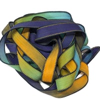 Image 3 of 1PC. GALAXY 42" Hand Dyed Finished Edge Silk Wrist Wrap Bracelet/Jewelry/Craft Ribbons
