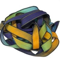 Image 5 of 1PC. GALAXY 42" Hand Dyed Finished Edge Silk Wrist Wrap Bracelet/Jewelry/Craft Ribbons