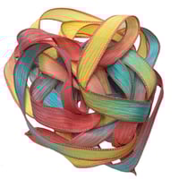 Image 5 of 1PC. CIRCUS CLOWNS 42" Hand Dyed Finished Edge Silk Wrist Wrap Bracelet/Jewelry/Craft Ribbons