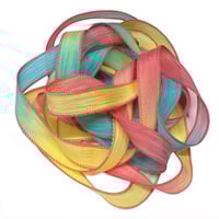 Image 2 of 1PC. CIRCUS CLOWNS 42" Hand Dyed Finished Edge Silk Wrist Wrap Bracelet/Jewelry/Craft Ribbons