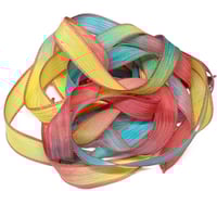 Image 6 of 1PC. CIRCUS CLOWNS 42" Hand Dyed Finished Edge Silk Wrist Wrap Bracelet/Jewelry/Craft Ribbons