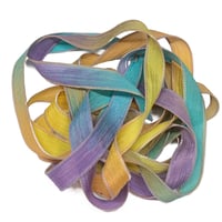 Image 3 of 1PC. TULIP GARDEN 42" Hand Dyed Finished Edge Silk Wrist Wrap Bracelet/Jewelry/Craft Ribbons