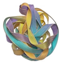 Image 6 of 1PC. TULIP GARDEN 42" Hand Dyed Finished Edge Silk Wrist Wrap Bracelet/Jewelry/Craft Ribbons