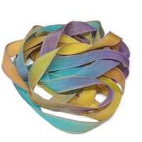 Image 5 of 1PC. TULIP GARDEN 42" Hand Dyed Finished Edge Silk Wrist Wrap Bracelet/Jewelry/Craft Ribbons