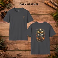 Image 10 of Walk By Faith T-Shirt | Christian cross faith design, 2 Corinthians 5:7
