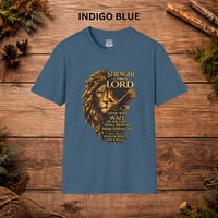 Image 3 of Strength Comes From the Lord Lion T‑Shirt — Isaiah 40:31 Christian Faith Tee
