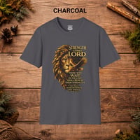 Image 6 of Strength Comes From the Lord Lion T‑Shirt — Isaiah 40:31 Christian Faith Tee