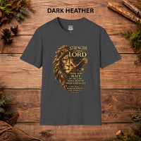 Image 9 of Strength Comes From the Lord Lion T‑Shirt — Isaiah 40:31 Christian Faith Tee