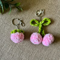 Image 2 of Strawberry and Cherry Food Keychains Bag Charms