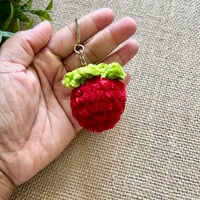 Image 3 of Strawberry and Cherry Food Keychains Bag Charms