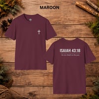 Image 7 of Isaiah 43:18 Inspirational Faith Tee— Christian Cross T-Shirt