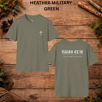 Image 13 of Isaiah 43:18 Inspirational Faith Tee— Christian Cross T-Shirt