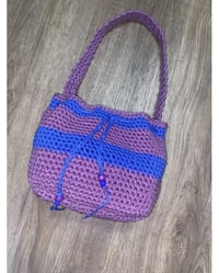 Image 1 of Purple & Blue Crochet Shoulder Purse