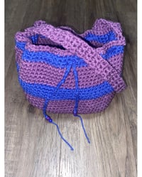 Image 3 of Purple & Blue Crochet Shoulder Purse