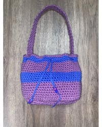 Image 4 of Purple & Blue Crochet Shoulder Purse