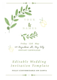Image 1 of Editable Medditeranean Wedding invitations | 