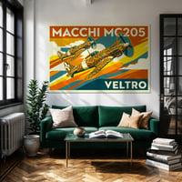 Image 1 of Stampa Fine Art Macchi MC205 "Veltro" – stampa Art Déco aeronautica anni ’30/40'