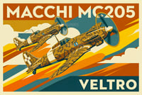 Image 3 of Stampa Fine Art Macchi MC205 "Veltro" – stampa Art Déco aeronautica anni ’30/40'