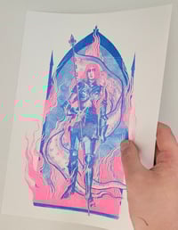 Image 4 of Jeanne la Pucelle - Joan of Arc, Trans colours risograph print,  Transgender Pride