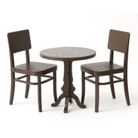 Image 1 of 1:6 table and chair - dark brown