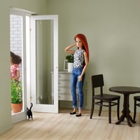 Image 4 of 1:6 table and chair - dark brown