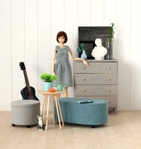 Image 2 of 1:6 low pouf - grey 