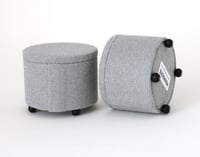 Image 5 of 1:6 low pouf - grey 