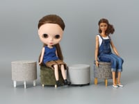 Image 4 of 1:6 low pouf - grey 