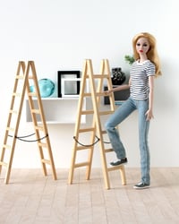 Image 2 of 1:6 folding wooden ladder