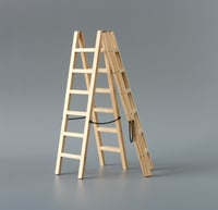 Image 4 of 1:6 folding wooden ladder