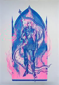 Image 2 of Jeanne la Pucelle - Joan of Arc, Trans colours risograph print,  Transgender Pride