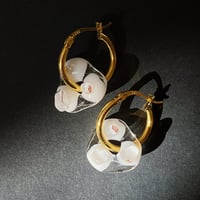 White & Clear Glass Earrings