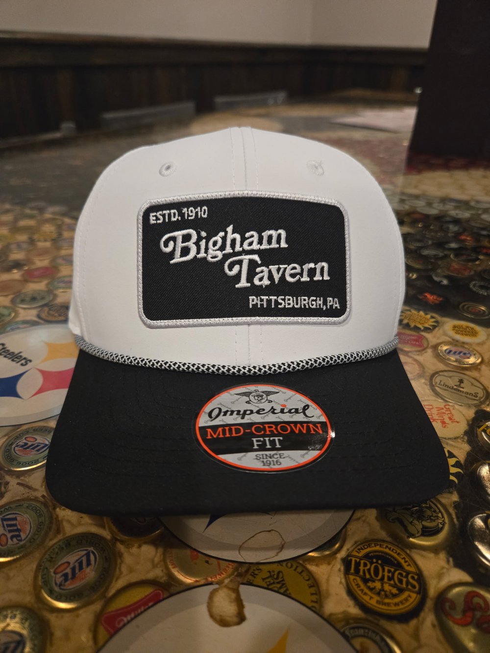 Image of White & Black Imperial Trucker Hat 