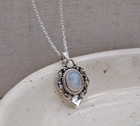 Image 1 of Maeve Rainbow Moonstone Sterling Silver Necklace