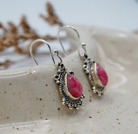 Image 2 of Rhodocrostite Sterling Silver Drop Earrings