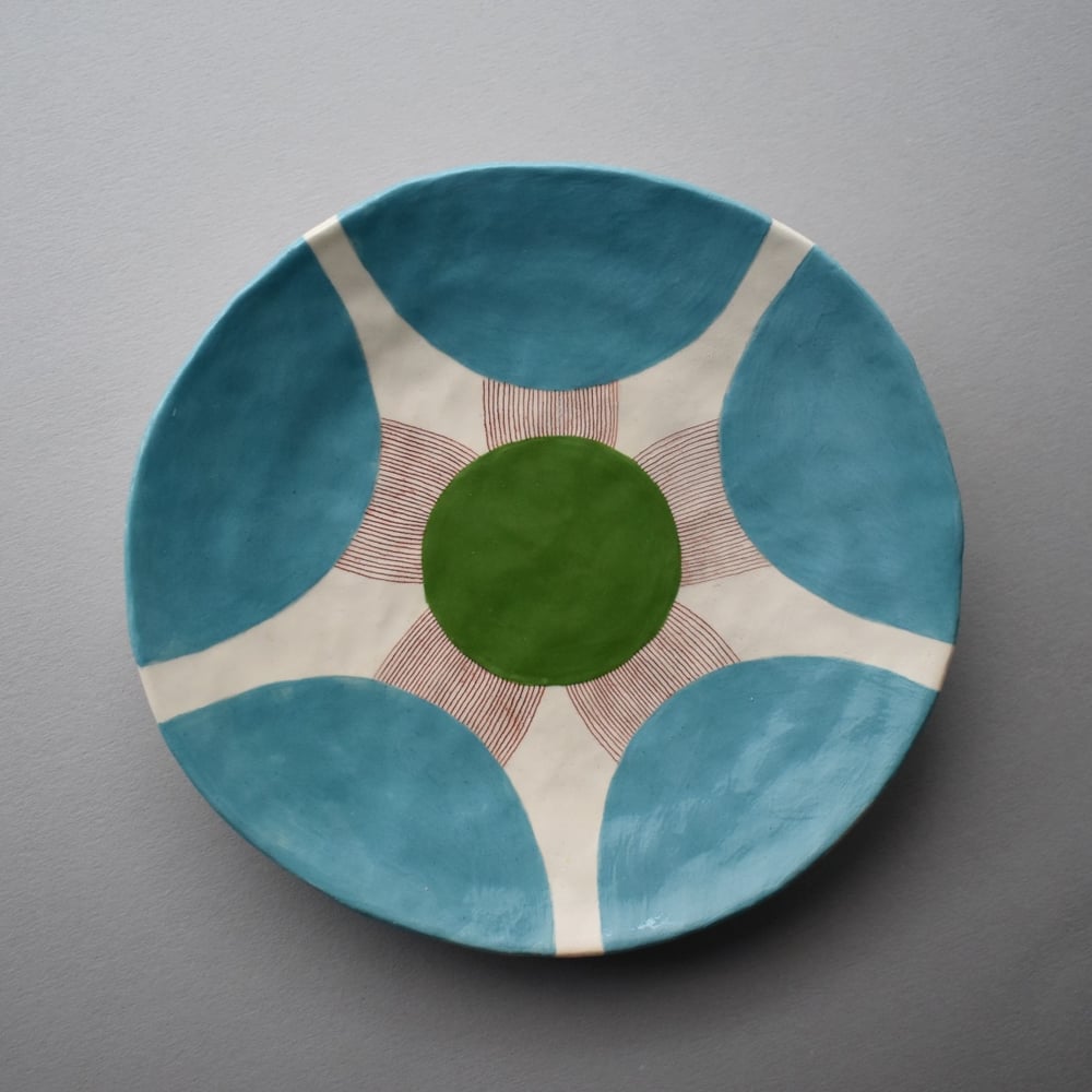 Image of Turquoise Flower Plate