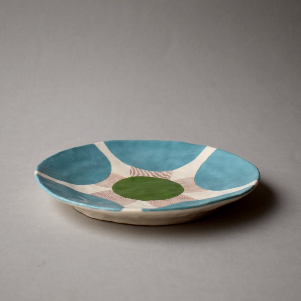 Image of Turquoise Flower Plate
