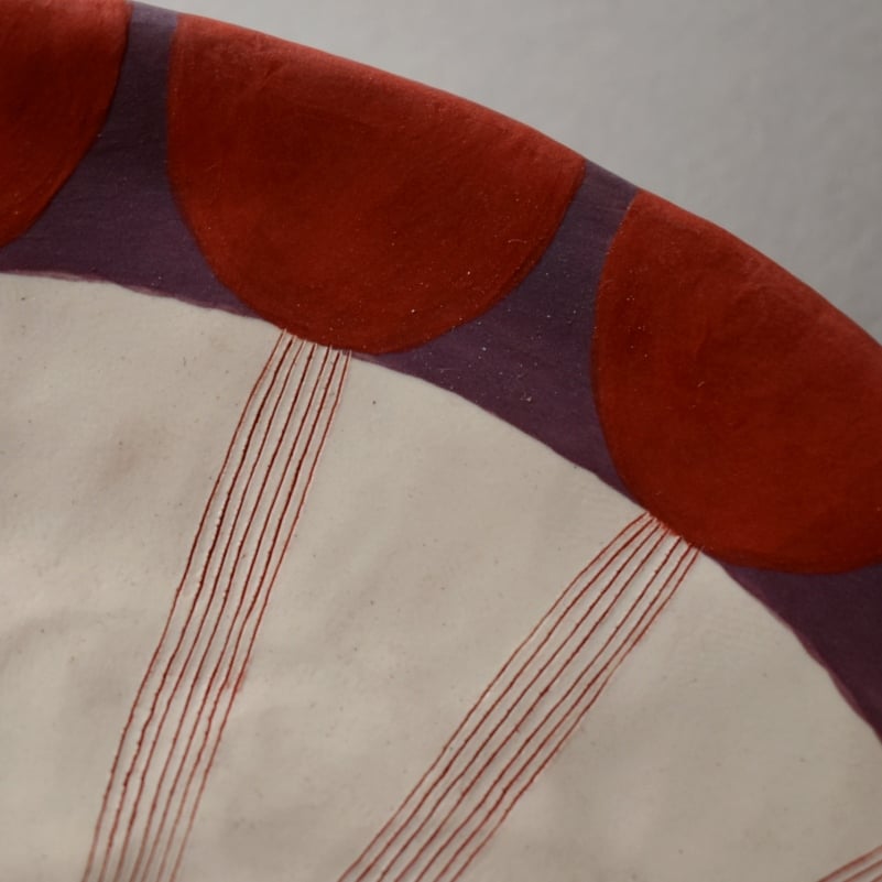 Image of Red and Purlple Flower Plate