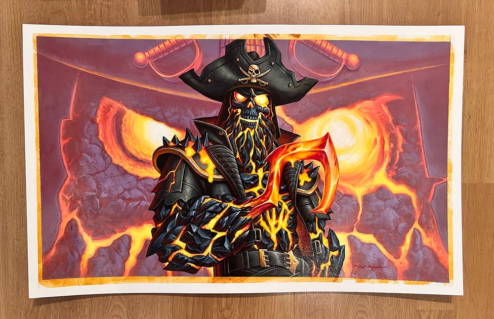 "Captain Pyreheart" - 24.25" x 14.25" original acrylic painting