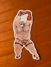 Image 2 of Striptease bear sticker