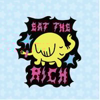 Image 2 of Punky Sassy Adventure Time  'Eat the Rich' Elephant Sticker 